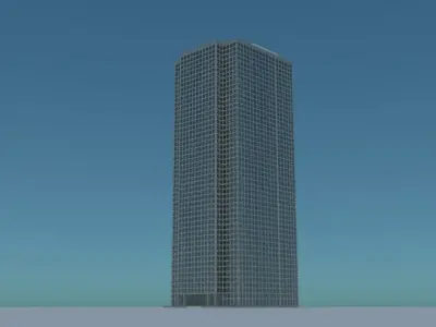 3d Buildng skyscraper in sky 3D model