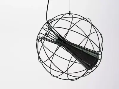 Latitude hanging lamp with ball in middle 3D model