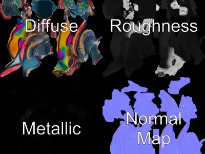 Vibrant Alien Creature Model Pack Low-poly 3D model