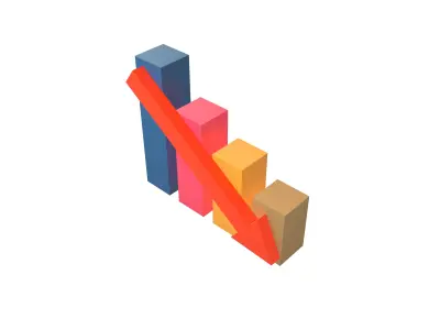 Bar Chart Decrease Icon v1 004 Low-poly 3D model