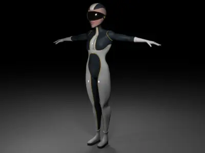 Sci fi Cartoon Man Low-poly 3D model