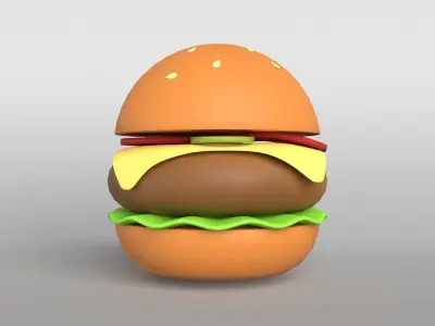 Burger v1 001 Low-poly 3D model