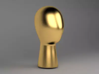 Head Display Stand Gold 3D model