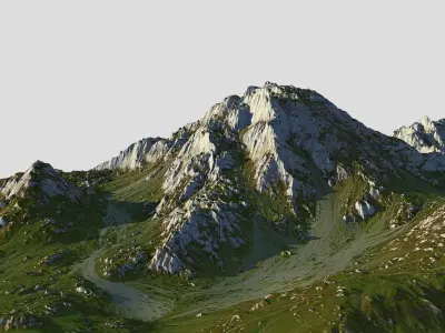 Green Mountain Pack Low-poly 3D model