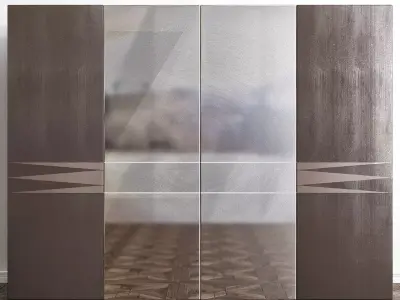 Monaco modern wardrobe with glass doors 3D model