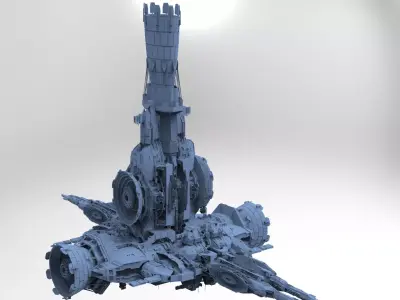 Sci-Fi Droid Prowler Ship Base 13  3D model