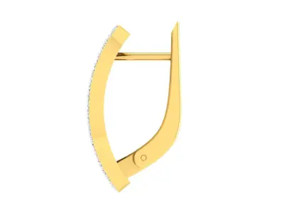 Light Weight Yellow Gold Diamond Earring EZ BI-17 3D print model