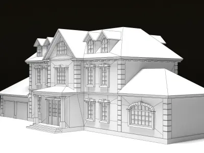 house in cartoon style Low-poly 3D model