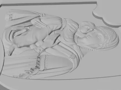 Monument with maria and jesus 2 3D model