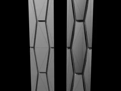 Geometrically seamless decorative panel - rhombuses Low-poly 3D model