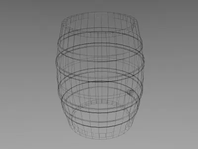 Wood barrel 3D model