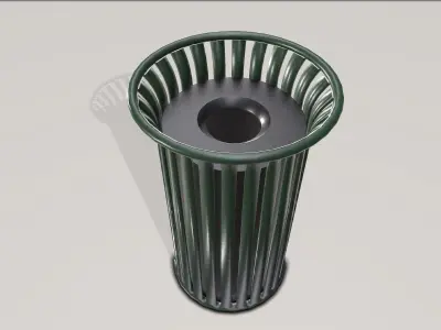 Low Poly PBR Trash Can Low-poly 3D model