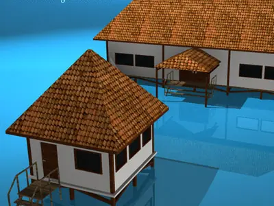 Resort buildings 3D model
