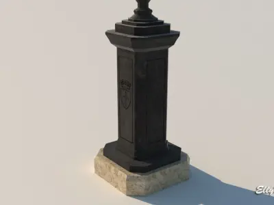 European Street Lamp Low-poly 3D model