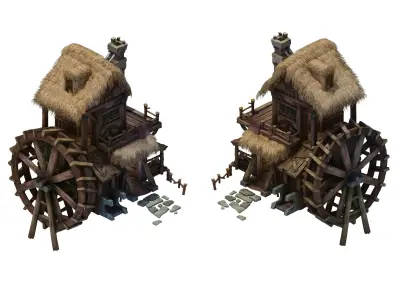 Newcomer Farm - Waterwheel 03 3D model