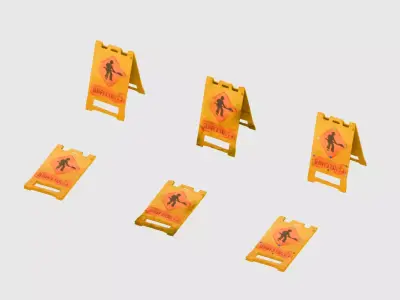 Fire Hydrant Traffic Cone Stylized Roadside 3D Asset Pack Low-poly 3D model