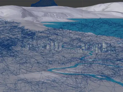 Aerial cityscape 3D model
