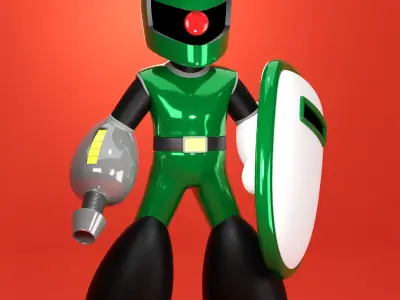 Sniper Joe Rockman Megaman 3D model