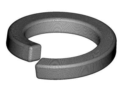 Brass Spring Washer 3D model