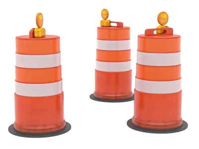 Traffic Barrel Barricade 3D model