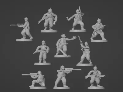 Prussian Space Grenadier Infantry Squad 3D print model