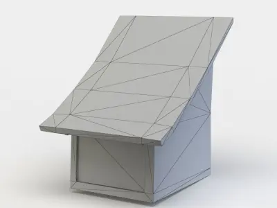 Dormer wooden house with roof Low-poly 3D model