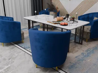 Velvet sofa chair 3D model