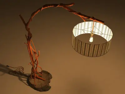 Natural Tree Floor Lamp 3D model