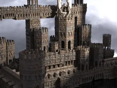 English Norfolk Fort walls Tower Kit bash 2  3D model