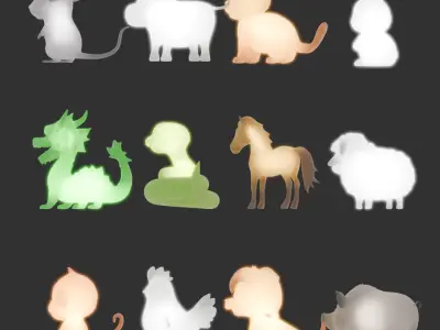 Indirect lighting of the zodiac 3D model