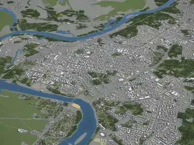 Ufa - city  Low-poly 3D model