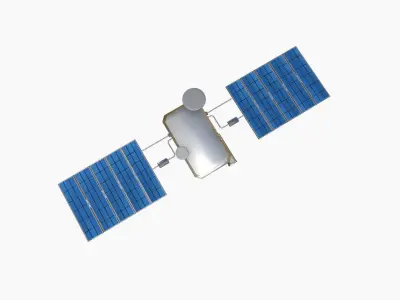 Satellite I08 Aluminum - SciFi Space Design Low-poly 3D model
