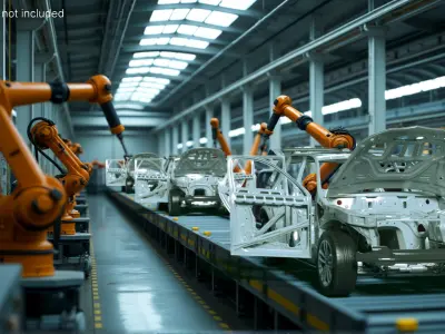  SUV Car Frame Structure with Chassis Rigged 