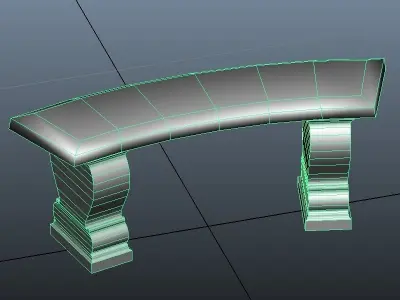 Stone Bench - Low Poly Low-poly 3D model