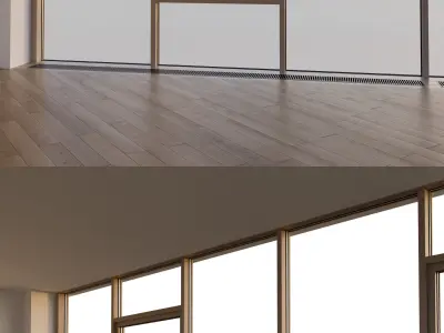 Panoramic glazing Stained glass 4 Low-poly 3D model