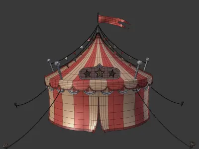 Circus Tent Low-poly 3D model