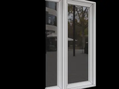 Aluminium Double Windows 3D model