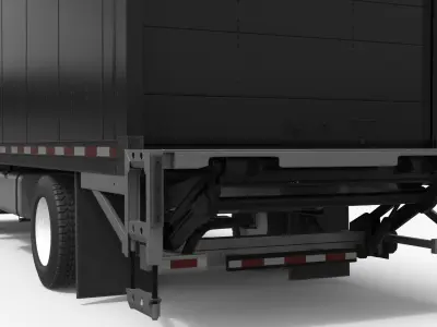  Heavy Duty Cargo Truck Transporter Black Simplified 