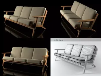 GE 290 3-seater sofa 3D model