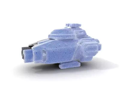 Futuristic Hovercraft Model Pack with SciFi Design Low-poly 3D model