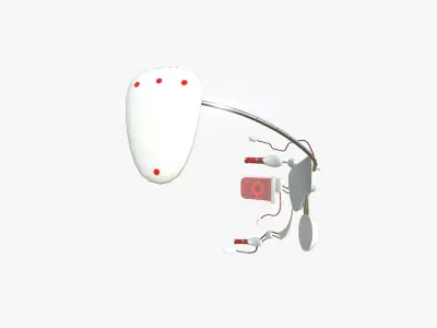 SciFi Glasses E06 White Red - Character Design Fashion Low-poly 3D model