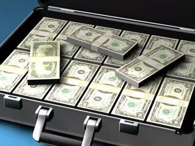 Suitcase with Dollars 3D model