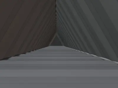 Triangular tunnel animated blender Low-poly 3D model