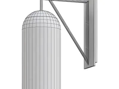 COLLINS wall light with clear glass dome and metal frame 3D model