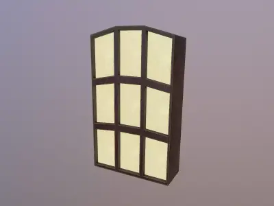 Low Poly Window door with windows Free low-poly 3D model