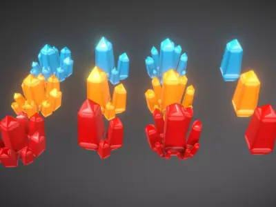 Low Poly Crystal pack Low-poly 3D model