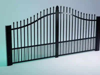 3d model of a black metal gate 3D model
