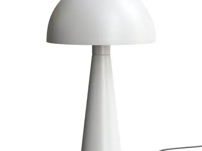 Antique Gold Metal Mushroom Table Lamp 3D model