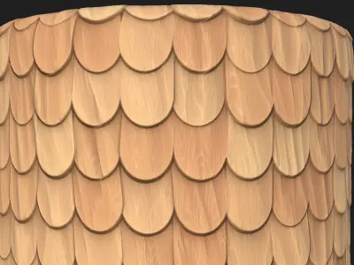 Wooden roof seamless PBR material  Texture