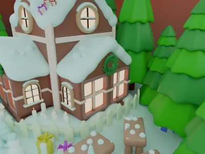 Snow Globe Low-poly 3D model